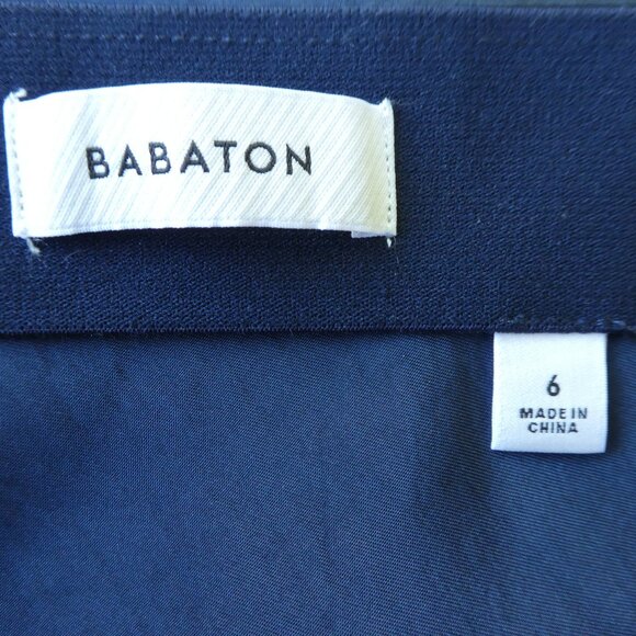 Aritzia Babaton Slip Satin Mini Skirt Starboard Blue Bias Cut Elastic Waist 6 - Picture 3 of 5